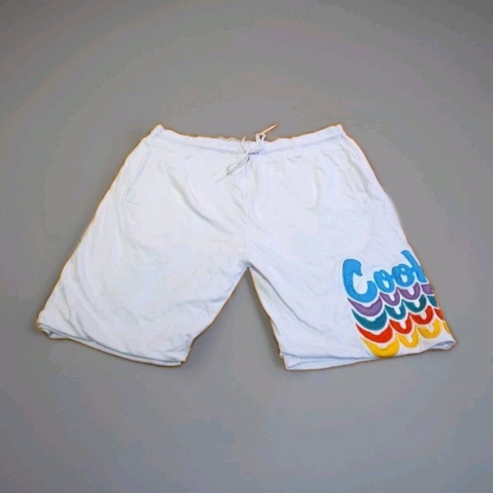 Cookies Men's 4XL Sweat Shorts White Multicolor Big Logo Embroidered Streetwear